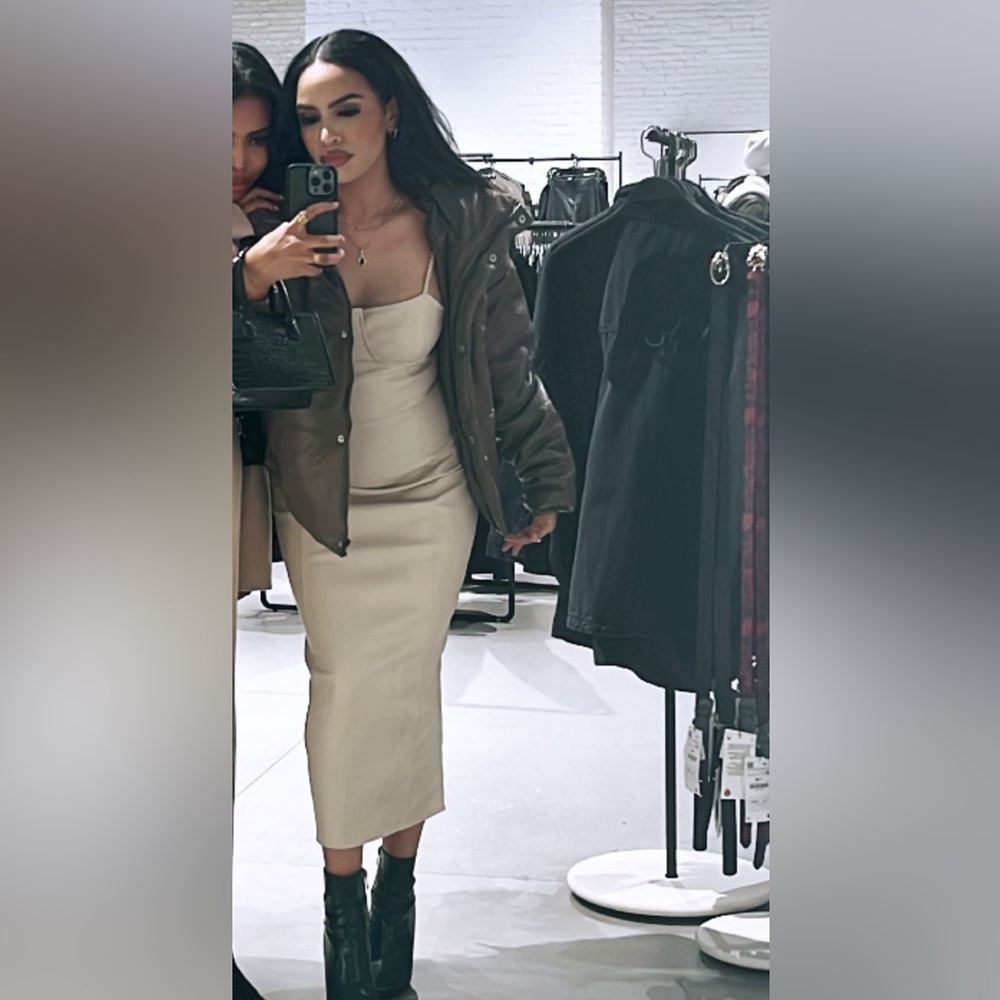 Missguided Faux Leather Cami Midi Dress